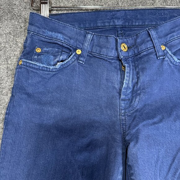 7 For All Mankind Jeans Womens 26 The Slim Cigarette Cotton Stretch Distressed - Picture 4 of 9